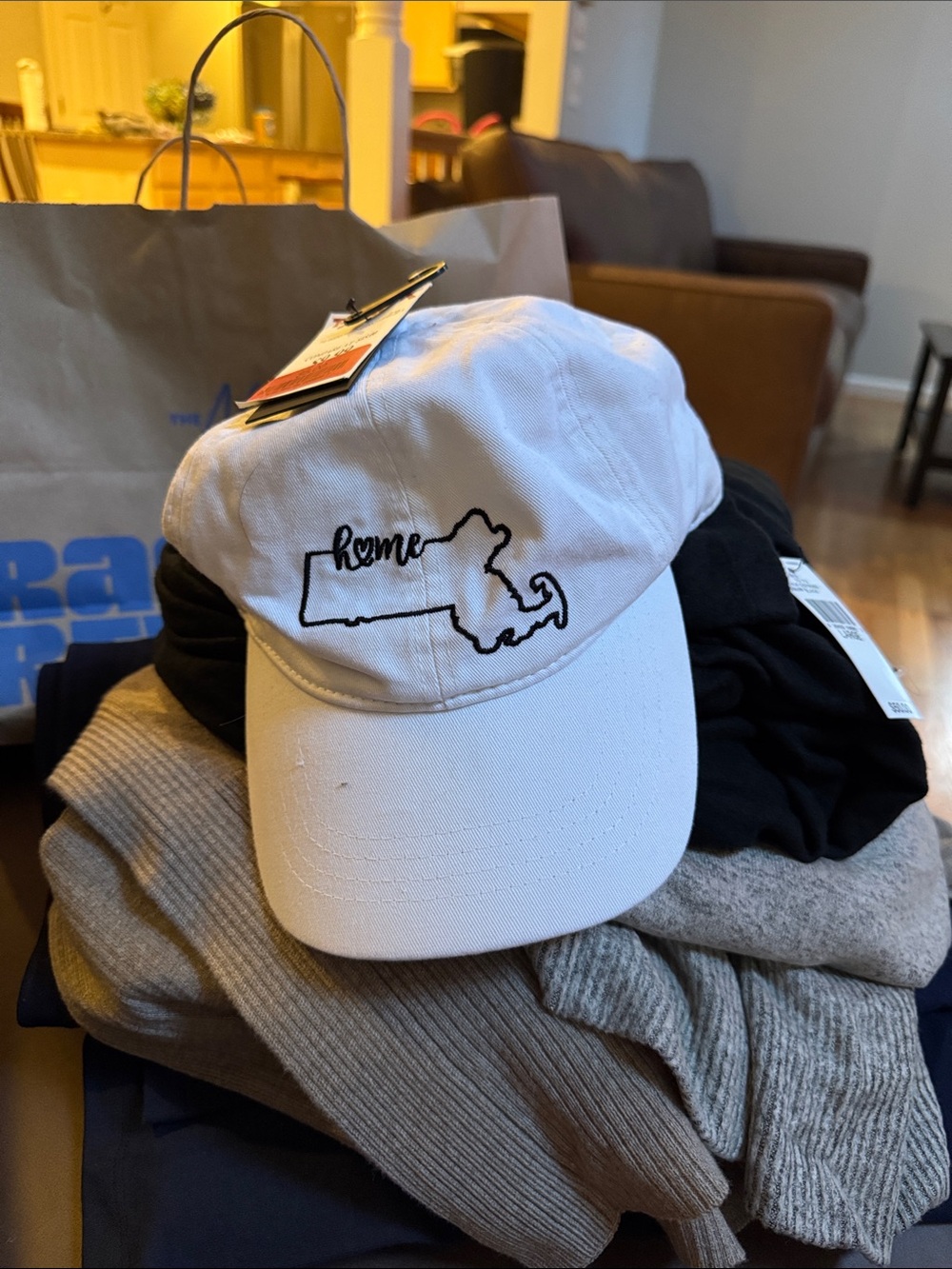 Home State Embroidered Baseball Cap - White